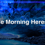 Man standing in underground ice cave