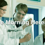 Teacher and students in a chemistry lab