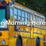 A row of school buses