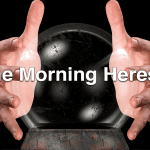 Male psychic's hands on crystal ball